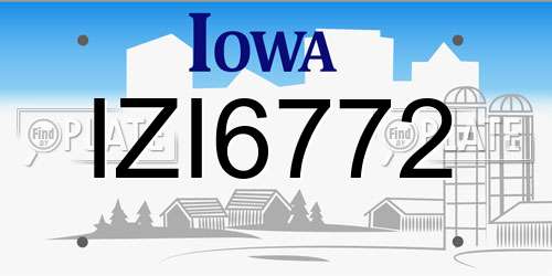IZI6772 Iowa License Plate
