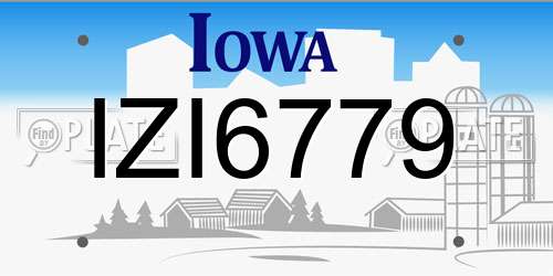 IZI6779 Iowa License Plate