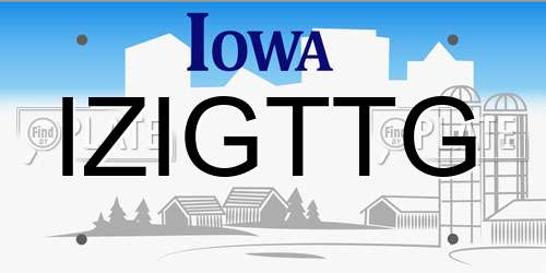 IZIGTTG Iowa License Plate