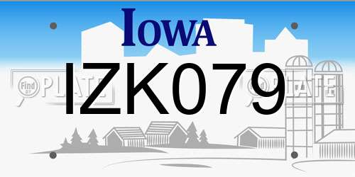 IZK079 Iowa License Plate