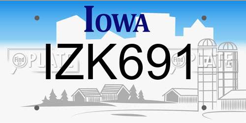 IZK691 Iowa License Plate
