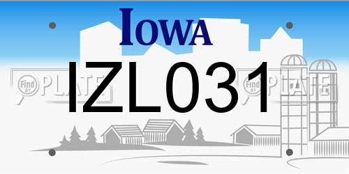 IZL031 Iowa License Plate