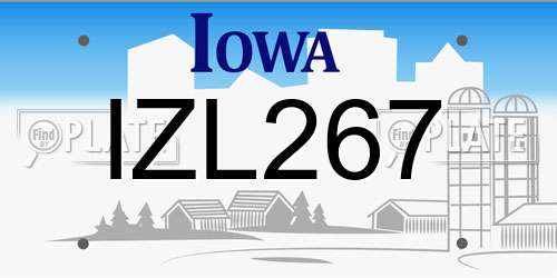 IZL267 Iowa License Plate