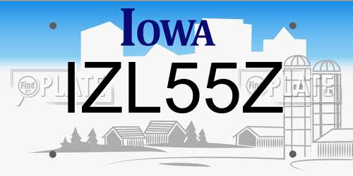 IZL55Z Iowa License Plate