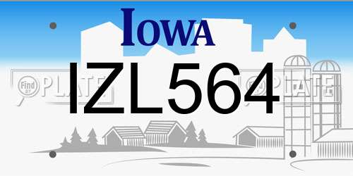 IZL564 Iowa License Plate