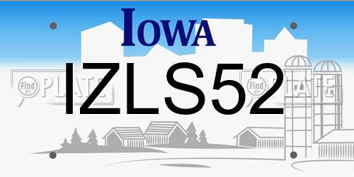 IZLS52 Iowa License Plate