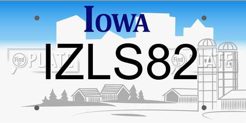 IZLS82 Iowa License Plate