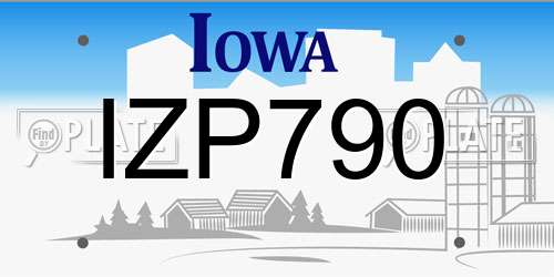 IZP790 Iowa License Plate