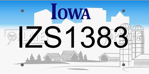 IZS1383 Iowa License Plate