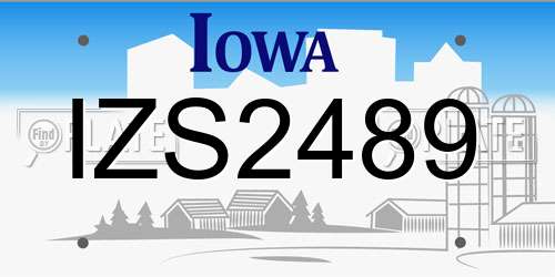 IZS2489 Iowa License Plate