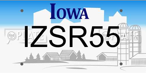 IZSR55 Iowa License Plate