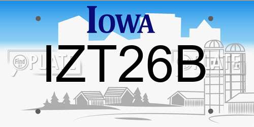 IZT26B Iowa License Plate