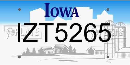 IZT5265 Iowa License Plate
