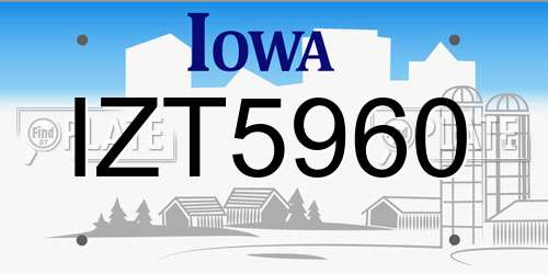 IZT5960 Iowa License Plate