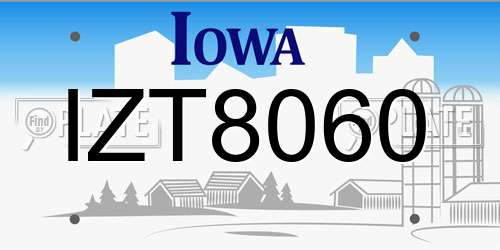 IZT8060 Iowa License Plate