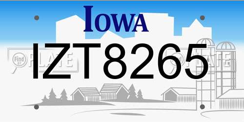 IZT8265 Iowa License Plate