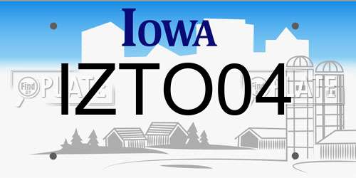 IZTO04 Iowa License Plate
