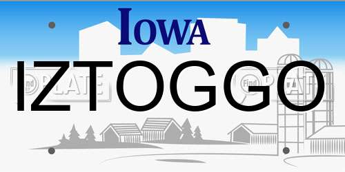 IZTOGGO Iowa License Plate