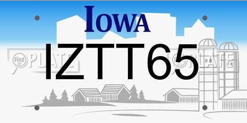 IZTT65 Iowa License Plate