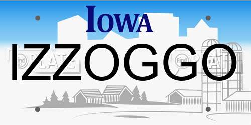 IZZOGGO Iowa License Plate