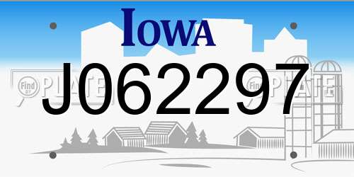 J062297 Iowa License Plate