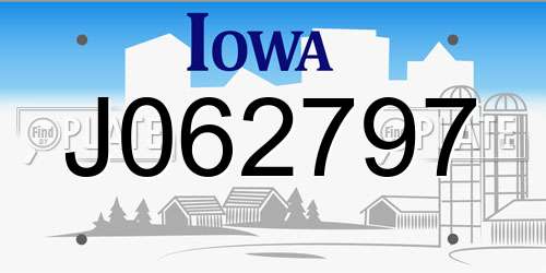 J062797 Iowa License Plate