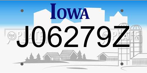 J06279Z Iowa License Plate