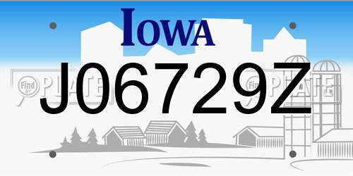 J06729Z Iowa License Plate
