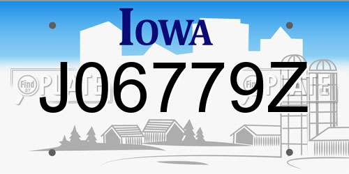 J06779Z Iowa License Plate