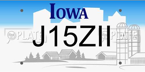 J15ZII Iowa License Plate