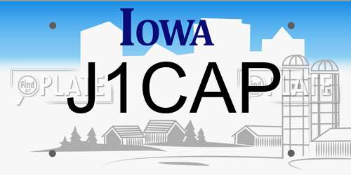 J1CAP Iowa License Plate
