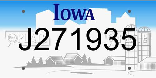 J271935 Iowa License Plate