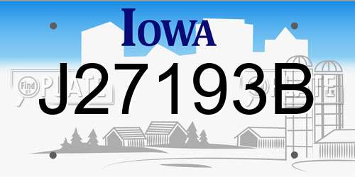 J27193B Iowa License Plate
