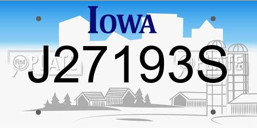 J27193S Iowa License Plate