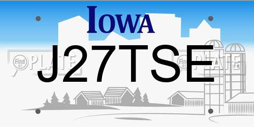 J27TSE Iowa License Plate