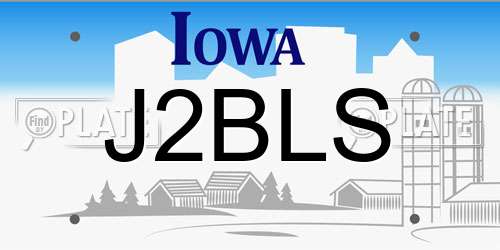 J2BLS Iowa License Plate