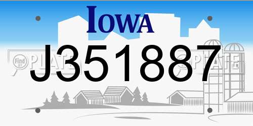 J351887 Iowa License Plate