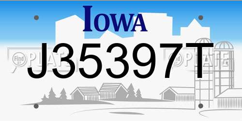 J35397T Iowa License Plate