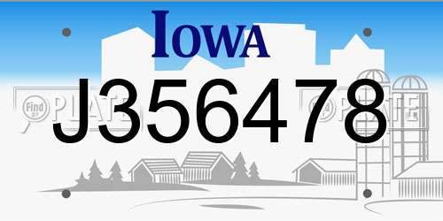 J356478 Iowa License Plate