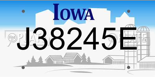 J38245E Iowa License Plate