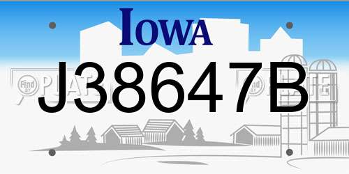 J38647B Iowa License Plate