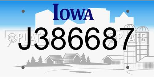 J386687 Iowa License Plate