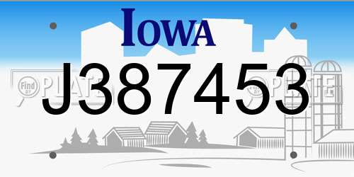 J387453 Iowa License Plate
