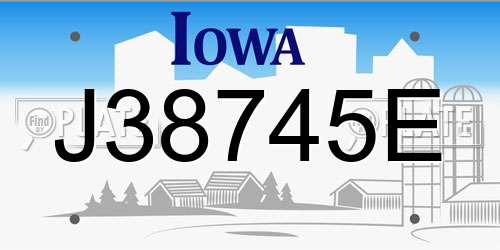 J38745E Iowa License Plate