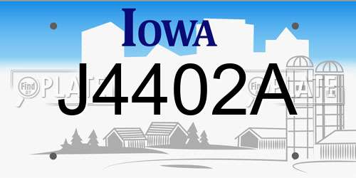 J4402A Iowa License Plate