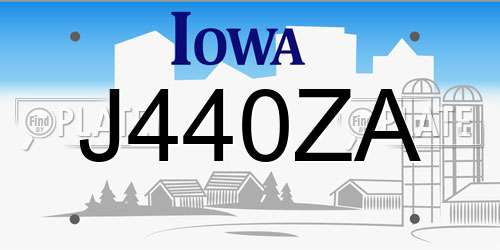 J440ZA Iowa License Plate