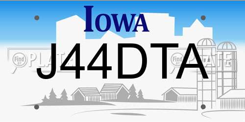 J44DTA Iowa License Plate