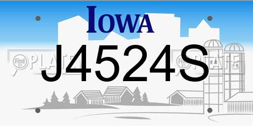 J4524S Iowa License Plate