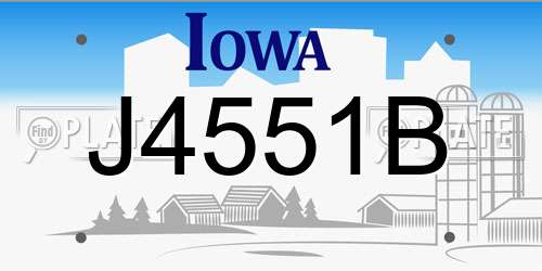 J4551B Iowa License Plate