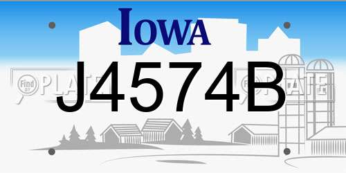 J4574B Iowa License Plate